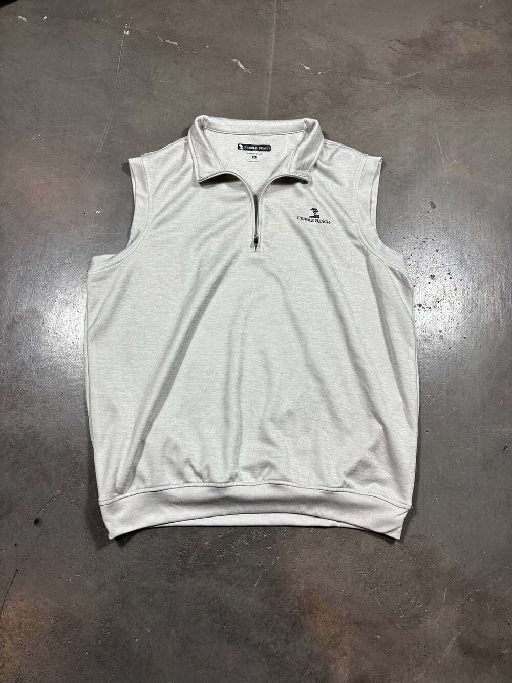 Pebble Beach Performance Men's Grey 1/4 Zip Golf Vest Size XL
